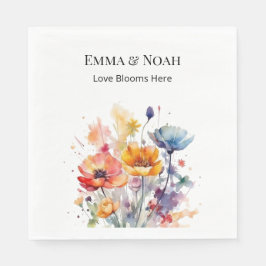 Guardanapo De Papel Sinfonia de flor selvagem: Primavera aquarela colo