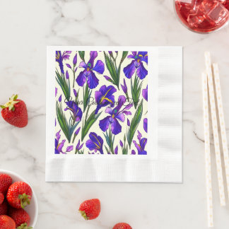 Guardanapo De Papel Sinfonia de Jardim: Padrão Floral de Iris