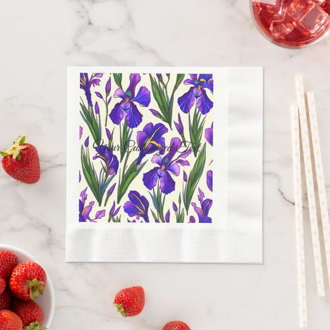 Guardanapo De Papel Sinfonia de Jardim: Padrão Floral de Iris (Insitu)
