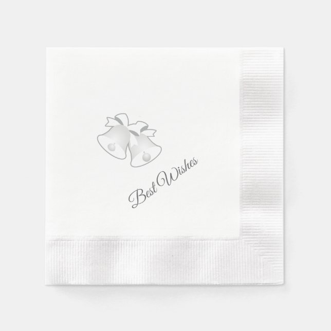 Guardanapo De Papel Sinos de Casamento Melhores Desejos  (Frente)