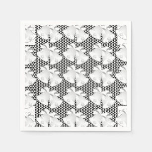 Guardanapo De Papel Sinos De Casamento Repetem Blk White Geo