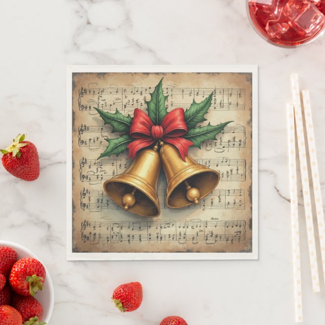 Guardanapo De Papel Sinos de Natal em partitura (Insitu)