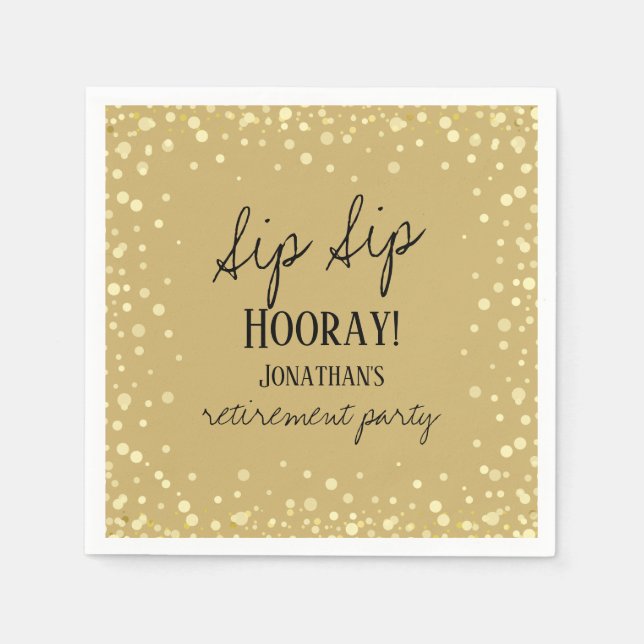 Guardanapo De Papel Sip Sip Hooray Parabéns Retirement Napkins (Frente)