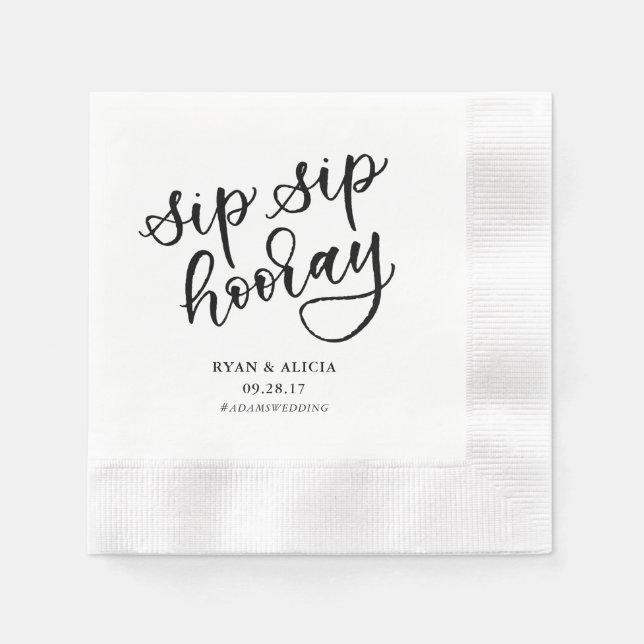 Guardanapo De Papel Sip Sip Hooray Personalizado Napkin (Frente)