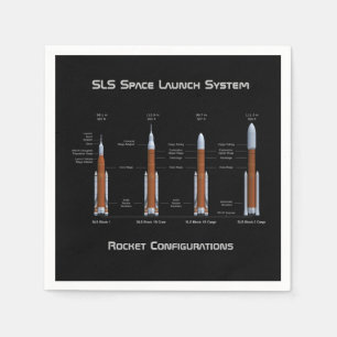 Guardanapo De Papel Sistema Rockets do lançamento do espaço de SLS