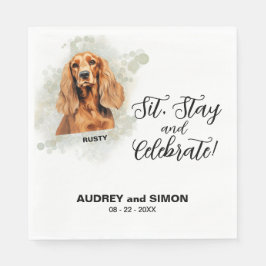 Guardanapo De Papel Sit, Stay & Celebrate Cocker Spaniel Wedding