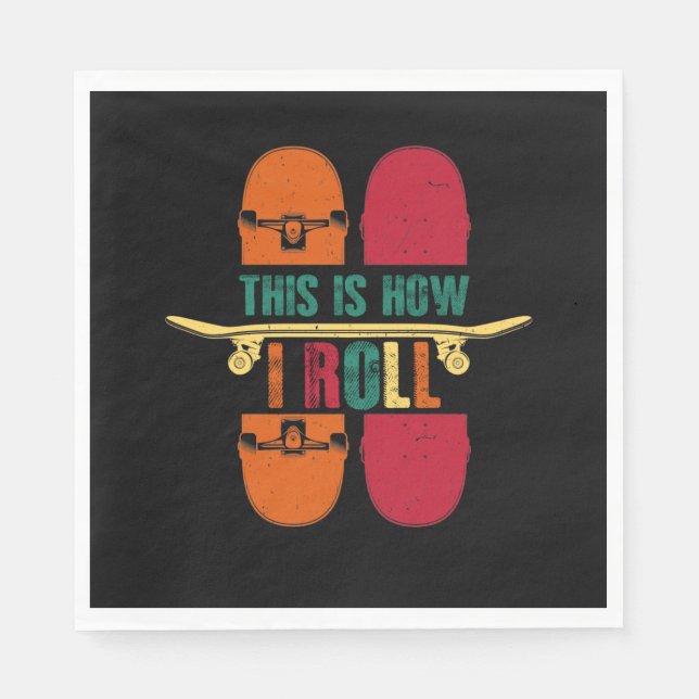 Guardanapo De Papel Skateboard Skateboarder Gift Funny (Frente)