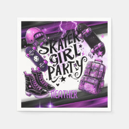 Guardanapo De Papel Skater de Festa de aniversário de Menina de Prato 