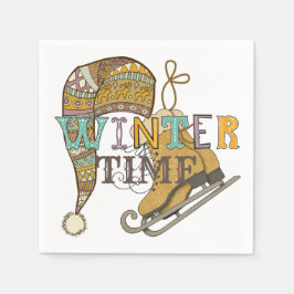 Guardanapo De Papel Skates de gelo de inverno, boné de estocagem