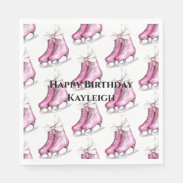 Guardanapo De Papel Skates de gelo rosa bonito Aniversário