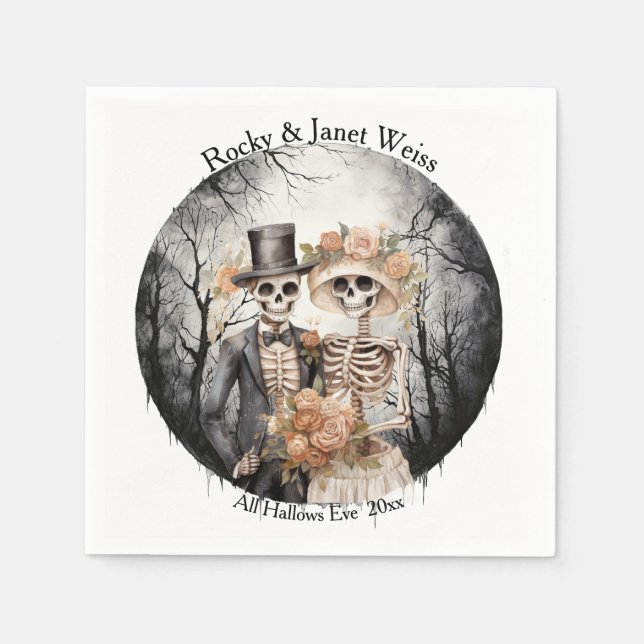 Guardanapo De Papel Skeleton Casal Wedding (Frente)