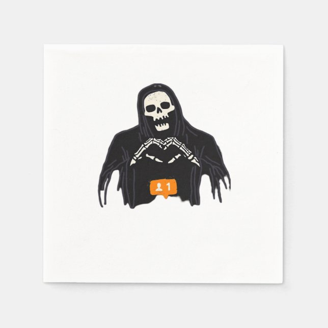 Guardanapo De Papel Skeleton Hand Heart Follower Classic (Frente)