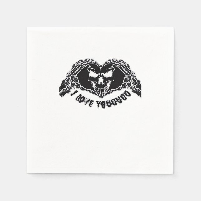 Guardanapo De Papel Skeleton Hands Skull, Design Halloween Para Backgr (Frente)