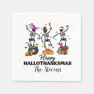 Guardanapo De Papel Skeleton Happy Hallothanksmas