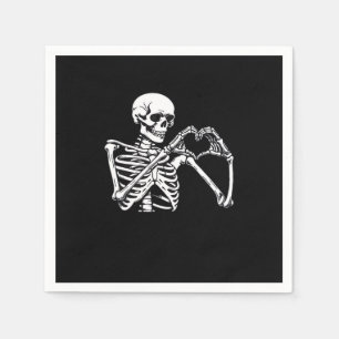 Guardanapo De Papel Skeleton Heart Hands Sinal Halloween Costume Trend