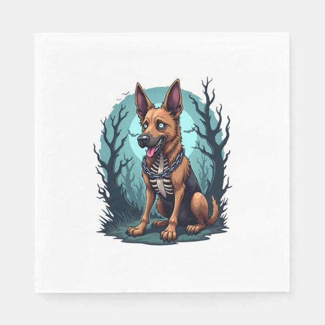 Guardanapo De Papel Skeleton Shepherd Dog (Frente)