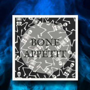 Guardanapo De Papel Skeletons Halloween Black