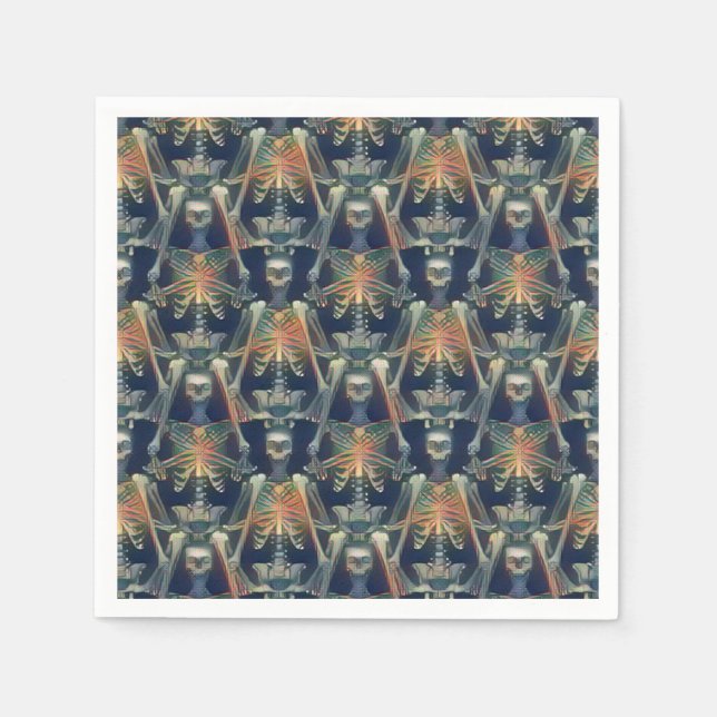 Guardanapo De Papel Skeletons Pattern Spooky Legal Festa de Halloween (Frente)