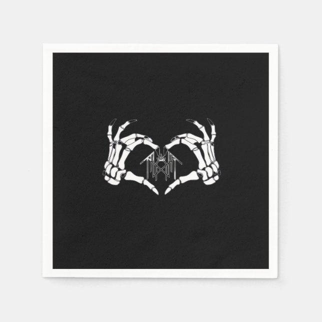 Guardanapo De Papel Skeletons Token Heart Mands (Frente)
