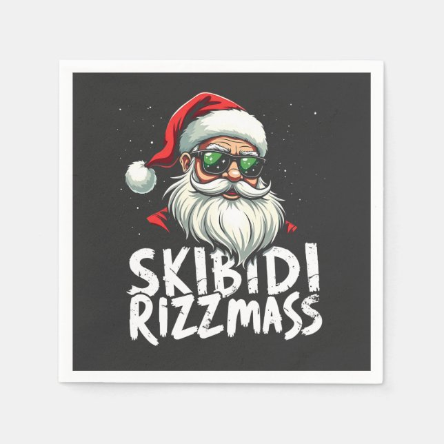 Guardanapo De Papel Skibidi Rizzmas Engraçado Gen Alpha Slang Natal (Frente)