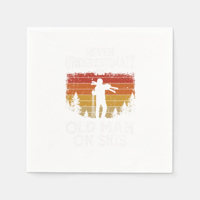 Guardanapo De Papel Skier Nunca Subestima Um Velho Em Skis (Frente)