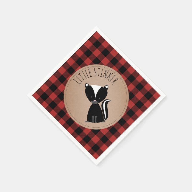 Guardanapo De Papel Skunk Lumberjack Xadrez Chá de fraldas Napkins (Canto)