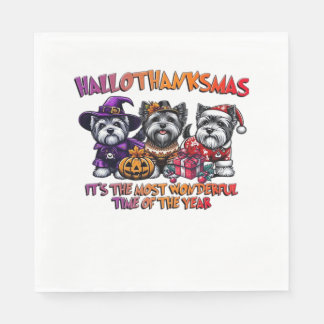 Guardanapo De Papel Skye Terrier Halloween Ação de Graças Clas