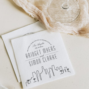 Guardanapo De Papel Skyline do Deco de Los Angeles Casamento Nápole