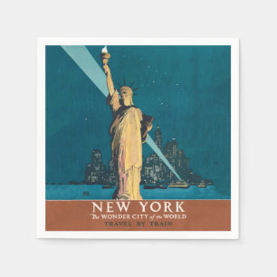 Guardanapo De Papel Skyline do Nova Iorque Viagens vintage Liberty