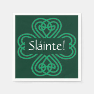 Guardanapo De Papel Sláinte Irish Shamrock Green Celtic Lucky Clover