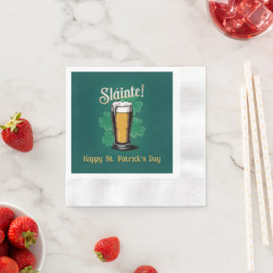 Guardanapo De Papel Slàinte! Pint de Cerveja no Dia de São Patrício em