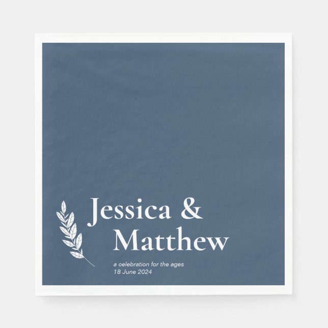 Guardanapo De Papel Slate Cinza Rustic Chic Wedding (Frente)
