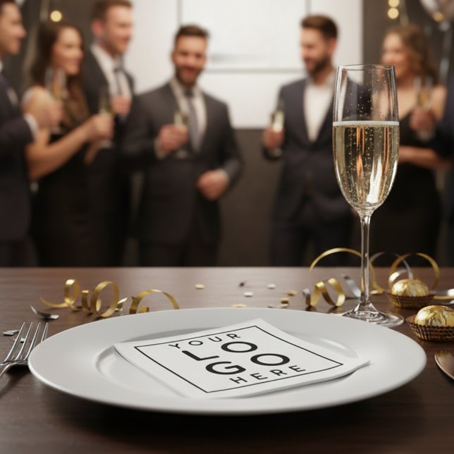 Guardanapo De Papel Sleek Professional Black Square Corporate Logo (Sleek Professional Black Square Corporate Logo Napkins)