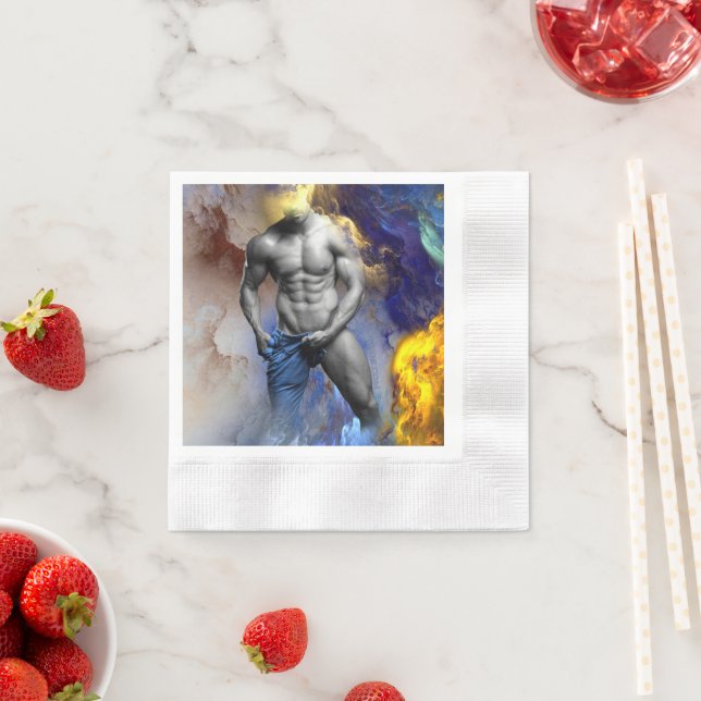 Guardanapo De Papel SlipperyJoe's Man Steamy shirtless abs sexpack (Insitu)