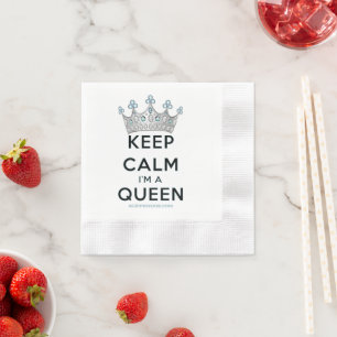 Guardanapo De Papel SlipperyJoe's rainha keep calm polida coroa de pra