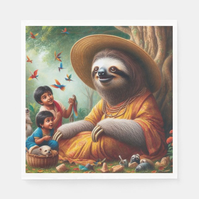 Guardanapo De Papel Sloth Grandma (Frente)