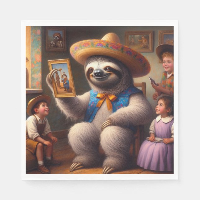 Guardanapo De Papel Sloth Grandpa (Frente)