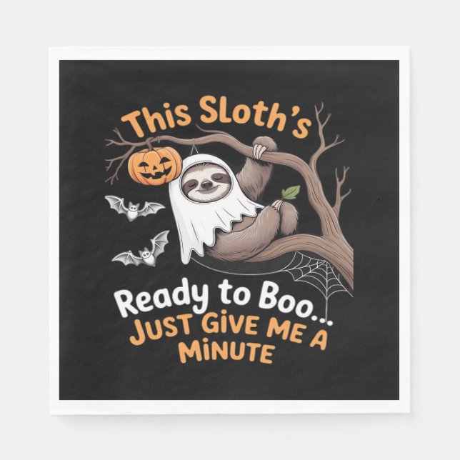 Guardanapo De Papel Sloth Halloween Sloths Cute Bat Vampire Essential (Frente)