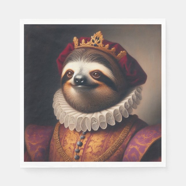 Guardanapo De Papel Sloth Renaissance King (Frente)