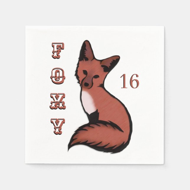 Guardanapo De Papel Sly Red Foxy Fox Birthday (Frente)