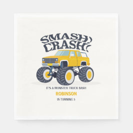 Guardanapo De Papel Smash Crash - Aniversário do Caminhão Monstro Amar