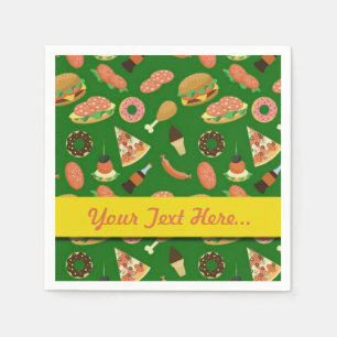 Guardanapo De Papel Snack Time Green Picnic Napkins