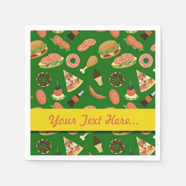 Guardanapo De Papel Snack Time Green Picnic Napkins (Frente)