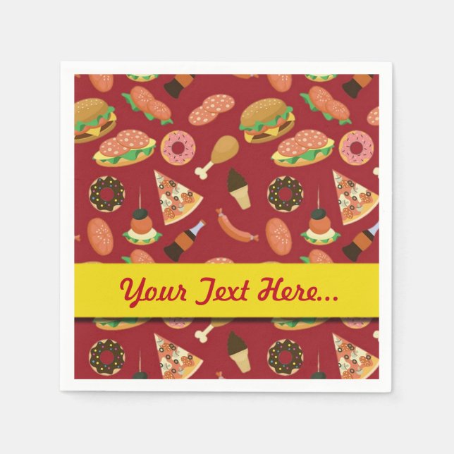Guardanapo De Papel Snack Time Red Picnic Napkins (Frente)