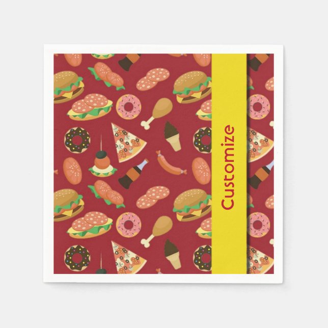 Guardanapo De Papel Snack Time Red Picnic Napkins (Frente)