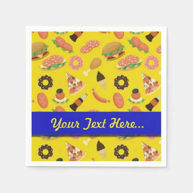 Guardanapo De Papel Snack Time Yellow Picnic Napkins (Frente)