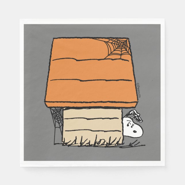 Guardanapo De Papel Snoopy Halloween Spider Web Doghouse (Frente)