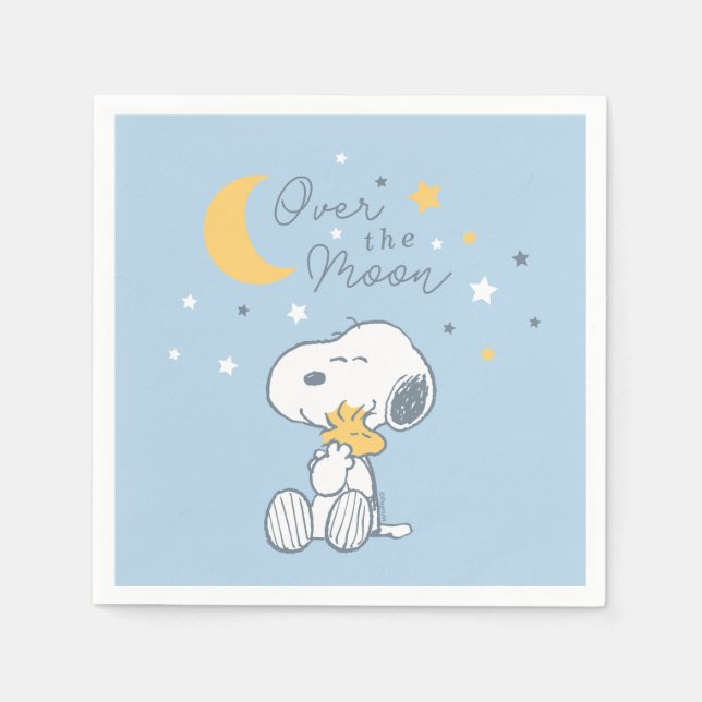 Guardanapo De Papel Snoopy & Woodstock | Chover de Lua Chá de Bebê Gua (Frente)