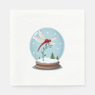 Guardanapo De Papel Snow Globe Dragonfly