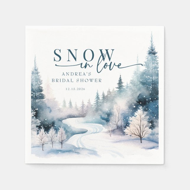 Guardanapo De Papel Snow Love | Floresta de inverno (Frente)